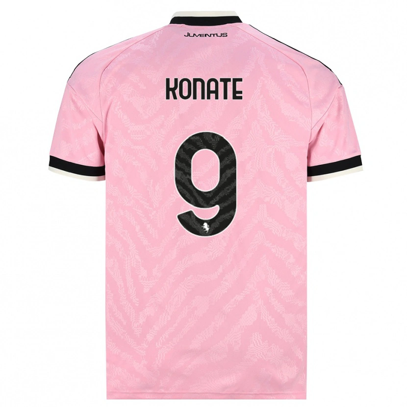 Danxen Barn Ismaël Konaté #9 Rosa Svart Bortetrøye Drakt Trøye 2026/27 Skjorter T-Skjorte