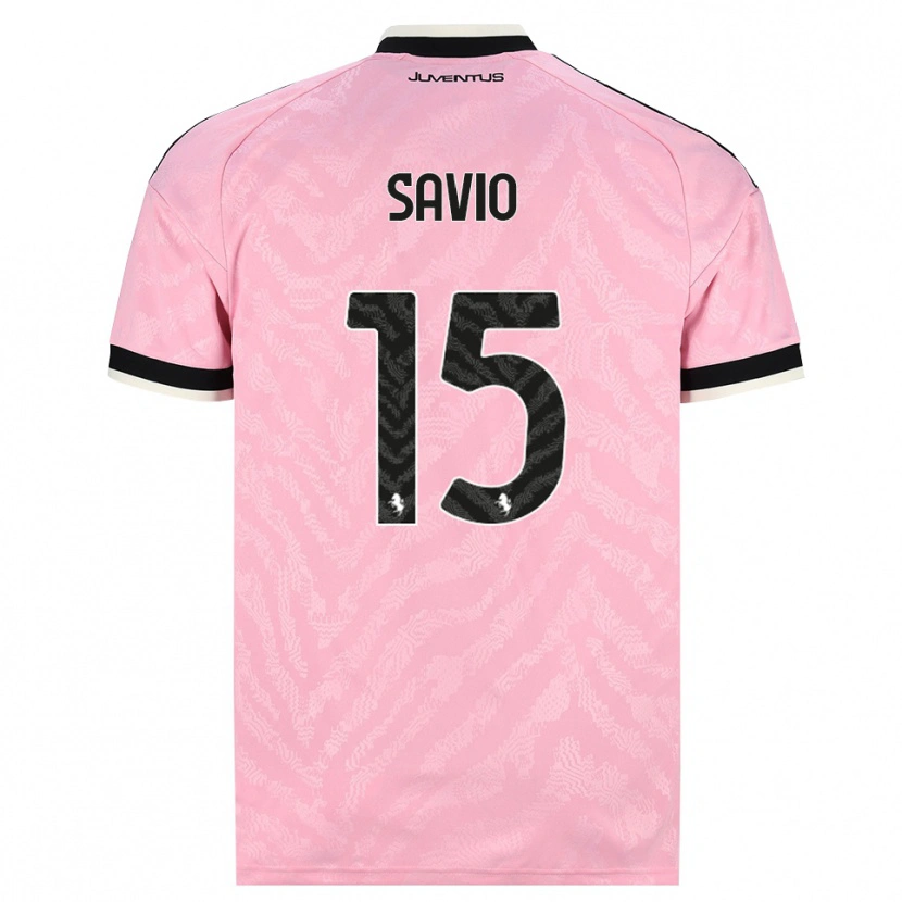 Danxen Barn Federico Savio #15 Rosa Svart Bortetrøye Drakt Trøye 2026/27 Skjorter T-Skjorte