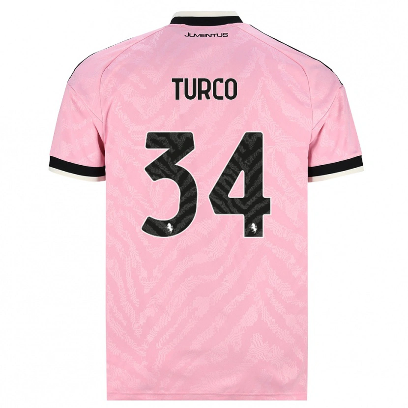 Danxen Barn Stefano Turco #34 Rosa Svart Bortetrøye Drakt Trøye 2026/27 Skjorter T-Skjorte