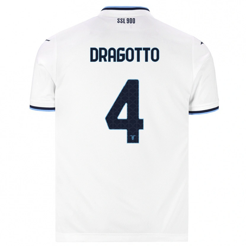 Danxen Barn Tommaso Dragotto #4 Hvit Marineblå Bortetrøye Drakt Trøye 2026/27 Skjorter T-Skjorte