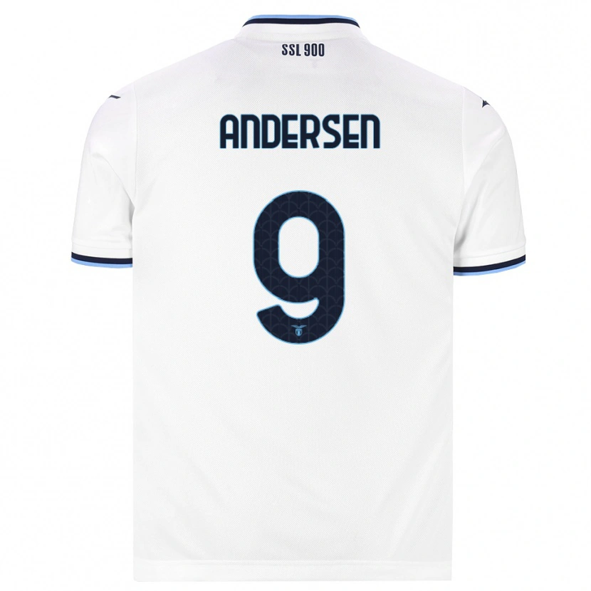 Danxen Barn Signe Holt Andersen #9 Hvit Marineblå Bortetrøye Drakt Trøye 2026/27 Skjorter T-Skjorte