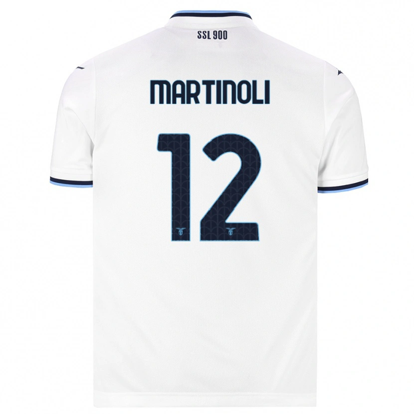 Danxen Barn Elettra Martinoli #12 Hvit Marineblå Bortetrøye Drakt Trøye 2026/27 Skjorter T-Skjorte