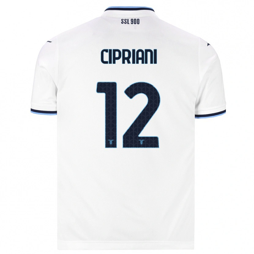 Danxen Barn Alessio Cipriani #12 Hvit Marineblå Bortetrøye Drakt Trøye 2026/27 Skjorter T-Skjorte