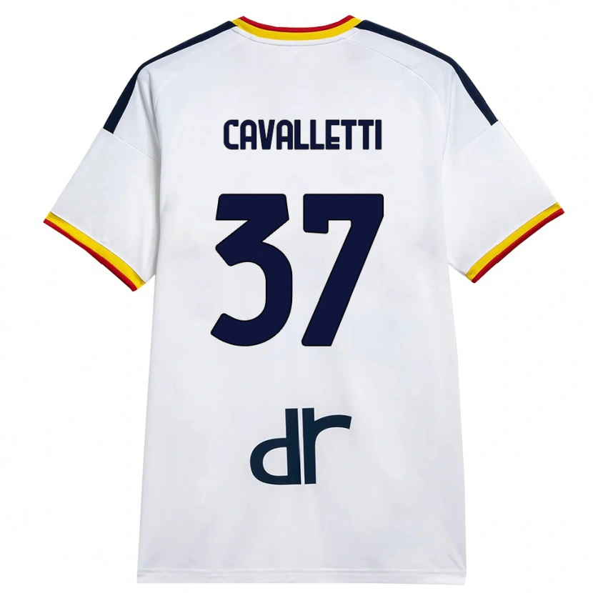 Danxen Barn Cristian Cavalletti #37 Hvit Gul Rød Bortetrøye Drakt Trøye 2026/27 Skjorter T-Skjorte