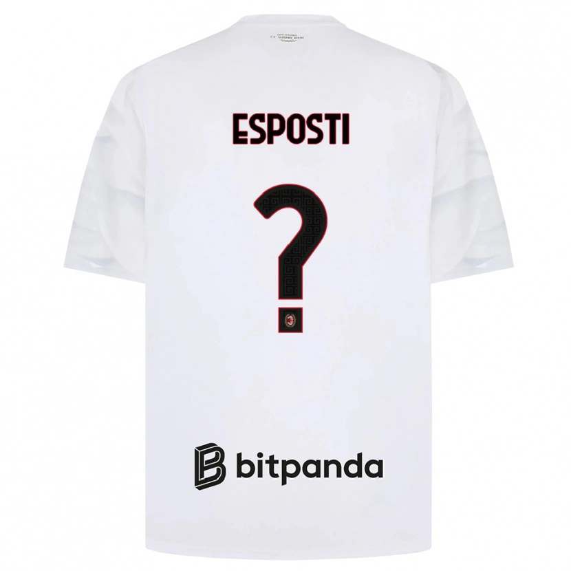 Danxen Barn Alessandro Esposti #0 Hvit Rød Svart Bortetrøye Drakt Trøye 2026/27 Skjorter T-Skjorte