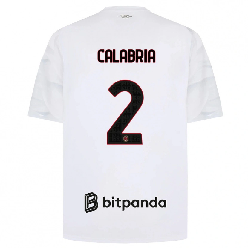 Danxen Barn Davide Calabria #2 Hvit Rød Svart Bortetrøye Drakt Trøye 2026/27 Skjorter T-Skjorte