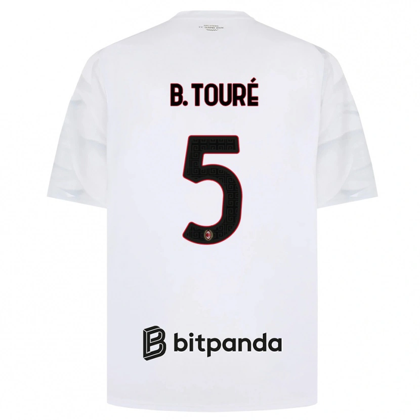Danxen Barn Fode Ballo-Toure #5 Hvit Rød Svart Bortetrøye Drakt Trøye 2026/27 Skjorter T-Skjorte