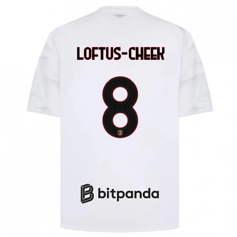 Danxen Barn Ruben Loftus-Cheek #8 Hvit Rød Svart Bortetrøye Drakt Trøye 2026/27 Skjorter T-Skjorte