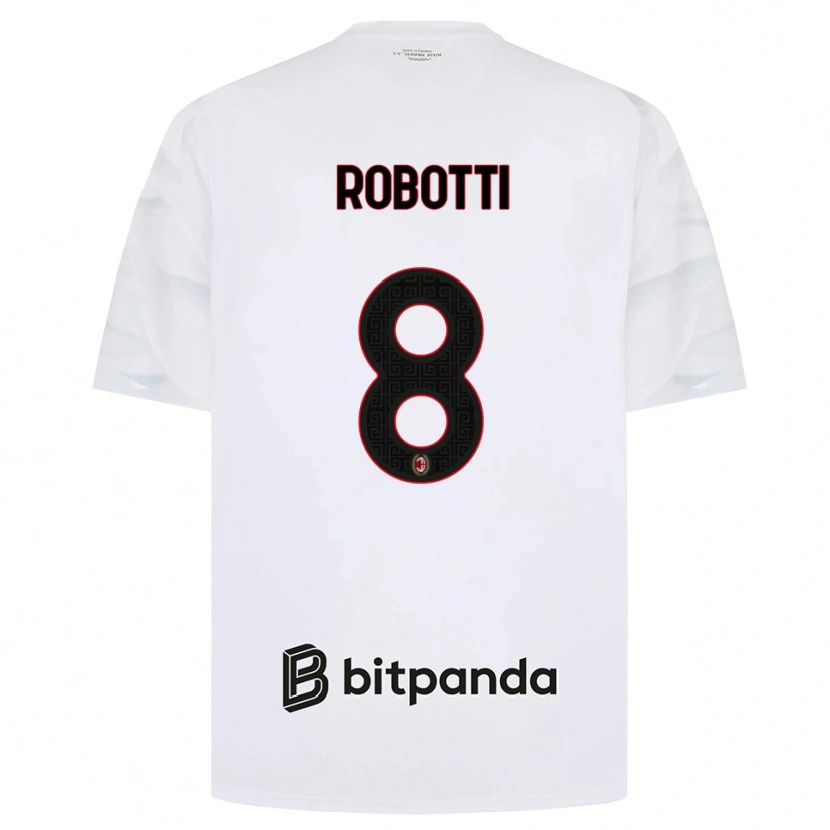 Danxen Barn Giovanni Robotti #8 Hvit Rød Svart Bortetrøye Drakt Trøye 2026/27 Skjorter T-Skjorte