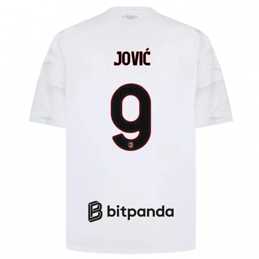 Danxen Barn Luka Jovic #9 Hvit Rød Svart Bortetrøye Drakt Trøye 2026/27 Skjorter T-Skjorte