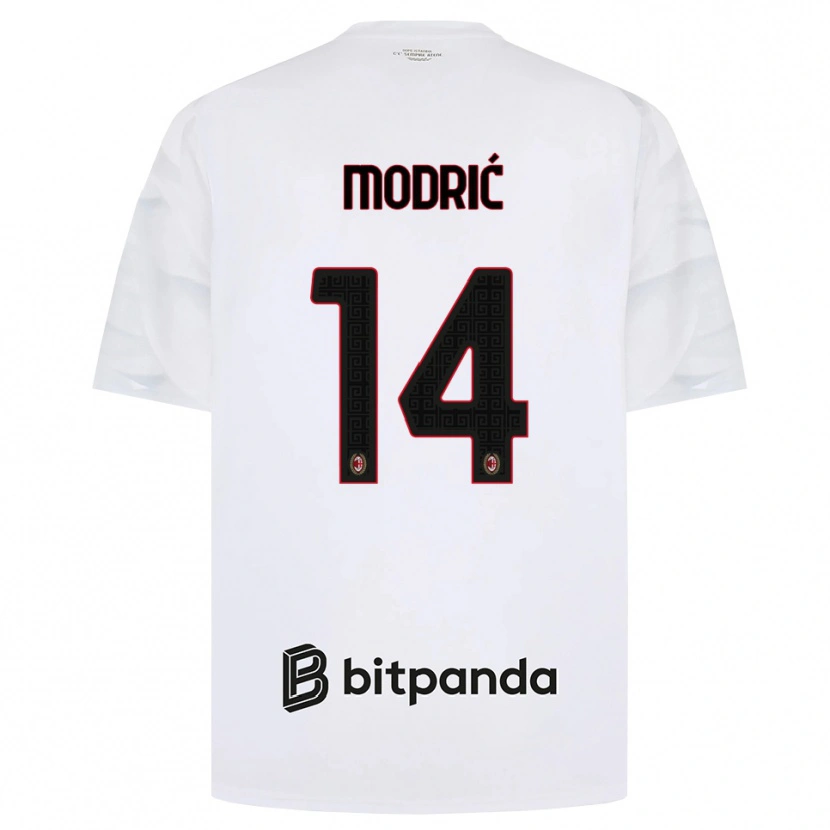 Danxen Barn Luka Modrić #14 Hvit Rød Svart Bortetrøye Drakt Trøye 2026/27 Skjorter T-Skjorte