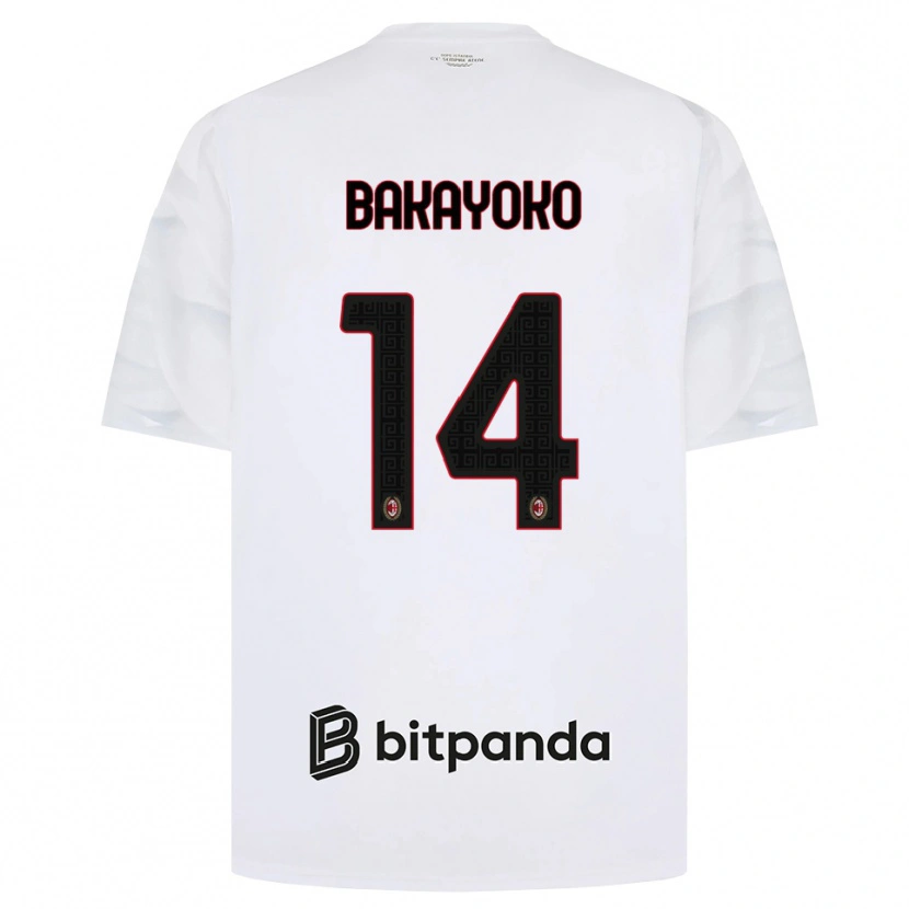 Danxen Barn Tiemoue Bakayoko #14 Hvit Rød Svart Bortetrøye Drakt Trøye 2026/27 Skjorter T-Skjorte