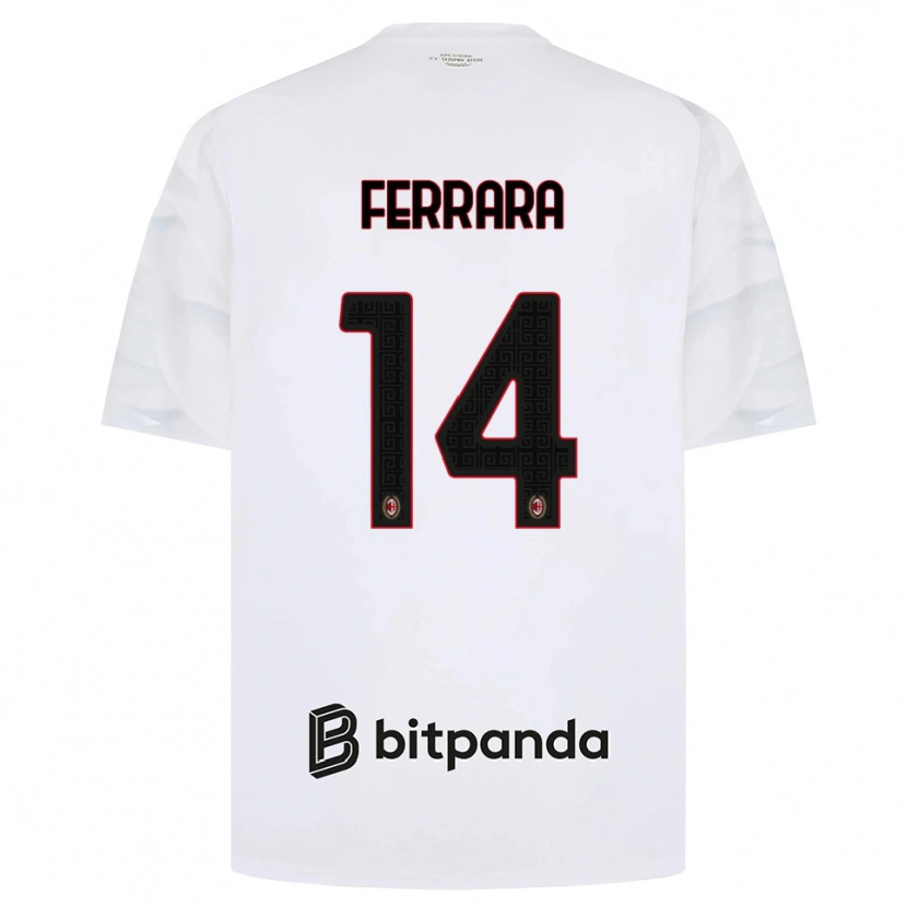 Danxen Barn Francesco Ferrara #14 Hvit Rød Svart Bortetrøye Drakt Trøye 2026/27 Skjorter T-Skjorte