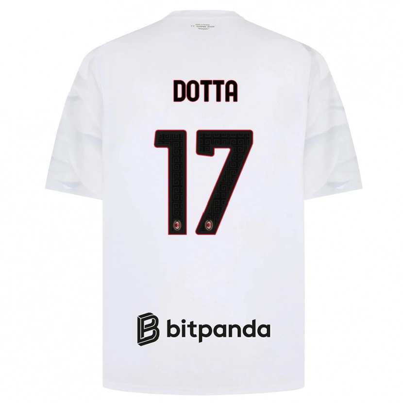 Danxen Barn Cristiano Dotta #17 Hvit Rød Svart Bortetrøye Drakt Trøye 2026/27 Skjorter T-Skjorte