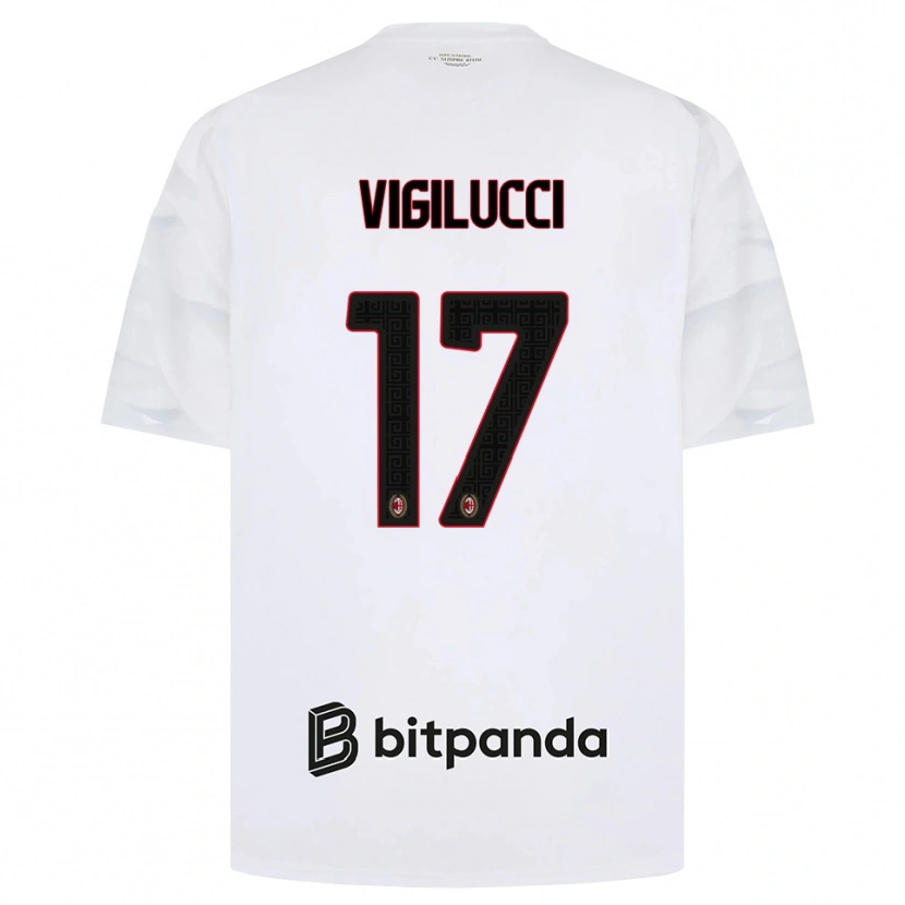 Danxen Barn Valery Vigilucci #17 Hvit Rød Svart Bortetrøye Drakt Trøye 2026/27 Skjorter T-Skjorte