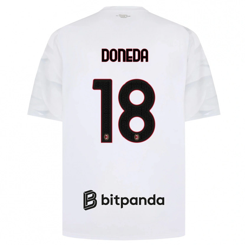 Danxen Barn Paolo Doneda #18 Hvit Rød Svart Bortetrøye Drakt Trøye 2026/27 Skjorter T-Skjorte