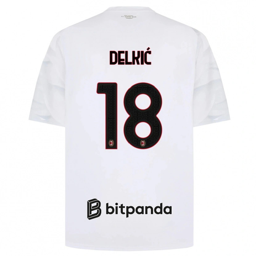 Danxen Barn Dino Delkić #18 Hvit Rød Svart Bortetrøye Drakt Trøye 2026/27 Skjorter T-Skjorte
