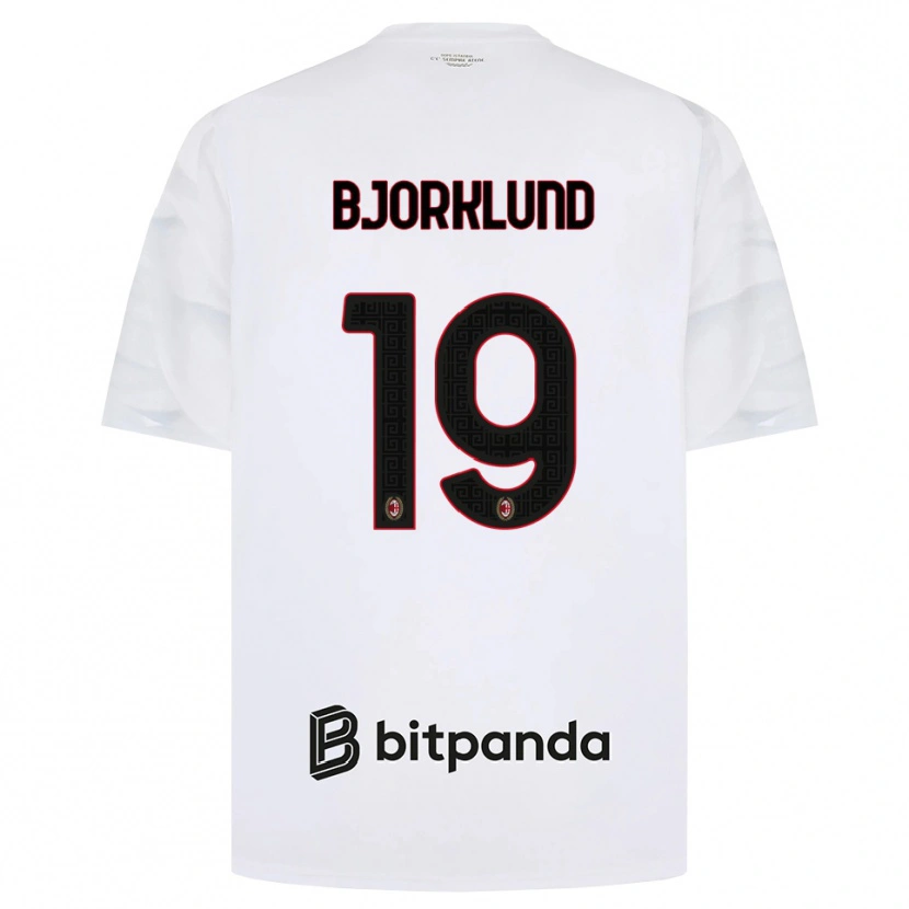 Danxen Barn Lukas Bjorklund #19 Hvit Rød Svart Bortetrøye Drakt Trøye 2026/27 Skjorter T-Skjorte