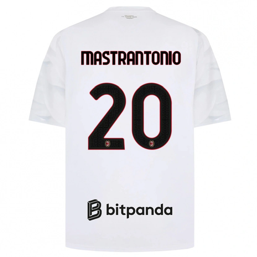 Danxen Barn Davide Mastrantonio #20 Hvit Rød Svart Bortetrøye Drakt Trøye 2026/27 Skjorter T-Skjorte