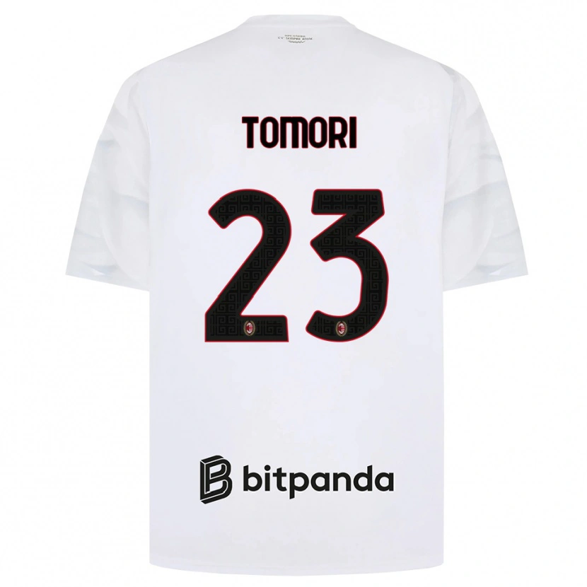 Danxen Barn Fikayo Tomori #23 Hvit Rød Svart Bortetrøye Drakt Trøye 2026/27 Skjorter T-Skjorte