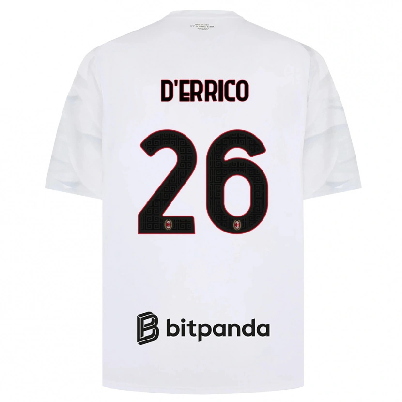 Danxen Barn Leonardo D'errico #26 Hvit Rød Svart Bortetrøye Drakt Trøye 2026/27 Skjorter T-Skjorte