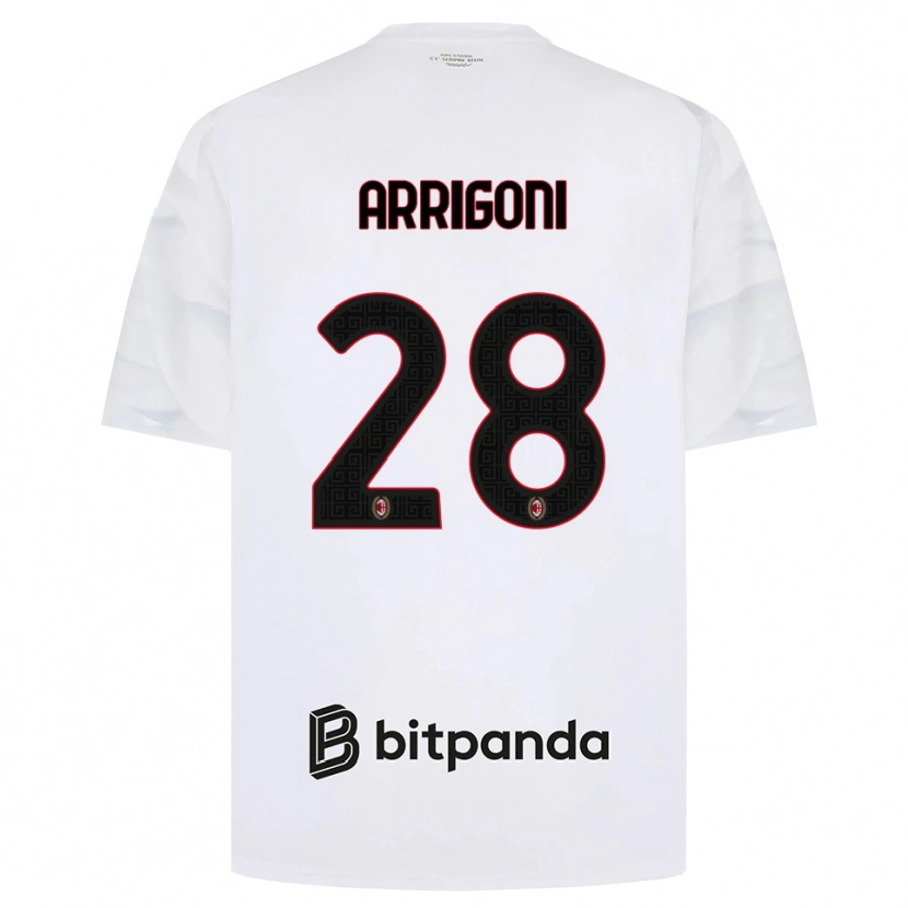 Danxen Barn Giorgia Arrigoni #28 Hvit Rød Svart Bortetrøye Drakt Trøye 2026/27 Skjorter T-Skjorte