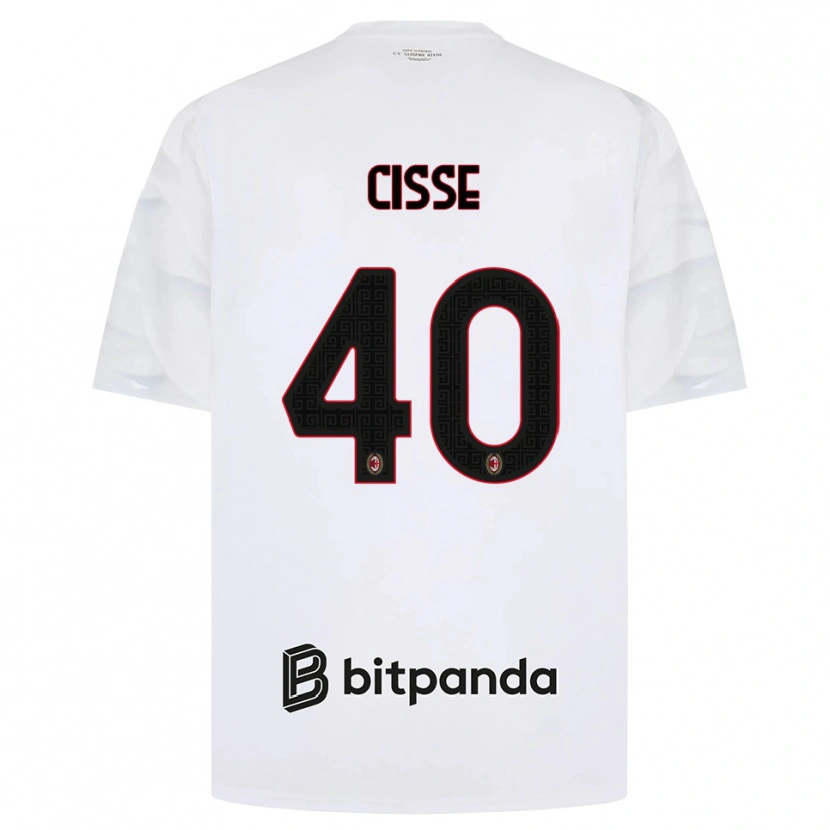Danxen Barn El Hadji Malick Cissé #40 Hvit Rød Svart Bortetrøye Drakt Trøye 2026/27 Skjorter T-Skjorte
