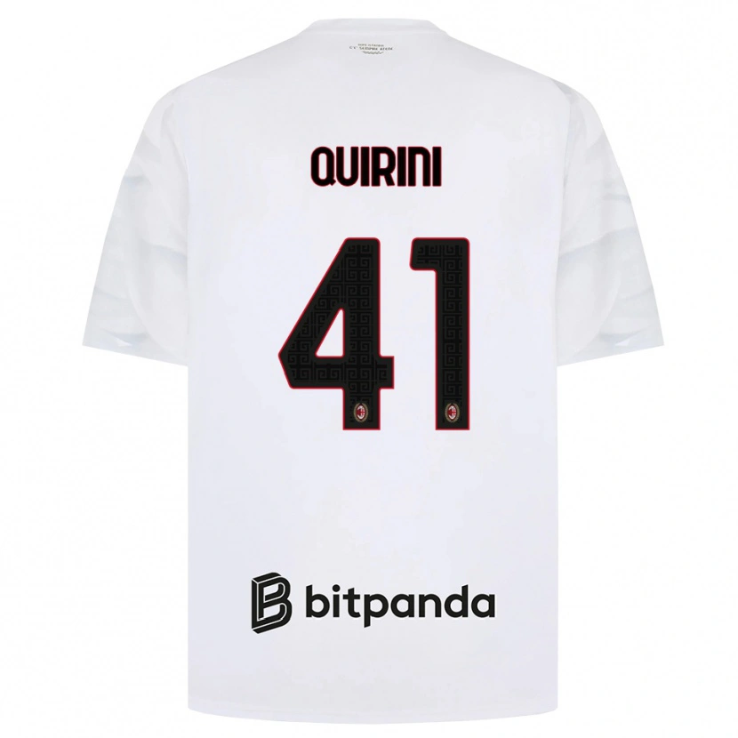 Danxen Barn Ettore Quirini #41 Hvit Rød Svart Bortetrøye Drakt Trøye 2026/27 Skjorter T-Skjorte