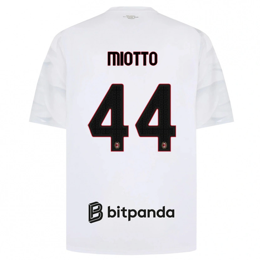 Danxen Barn Giorgia Miotto #44 Hvit Rød Svart Bortetrøye Drakt Trøye 2026/27 Skjorter T-Skjorte
