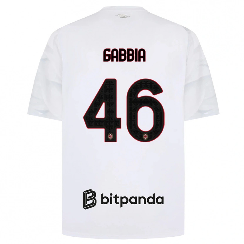 Danxen Barn Matteo Gabbia #46 Hvit Rød Svart Bortetrøye Drakt Trøye 2026/27 Skjorter T-Skjorte