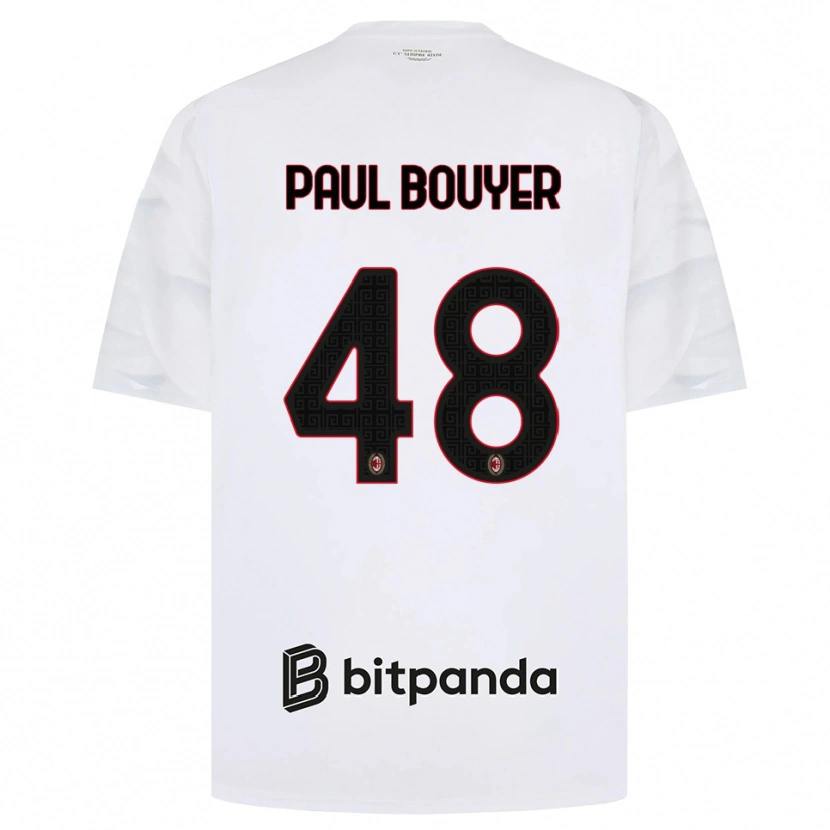 Danxen Barn Léo Paul Bouyer #48 Hvit Rød Svart Bortetrøye Drakt Trøye 2026/27 Skjorter T-Skjorte