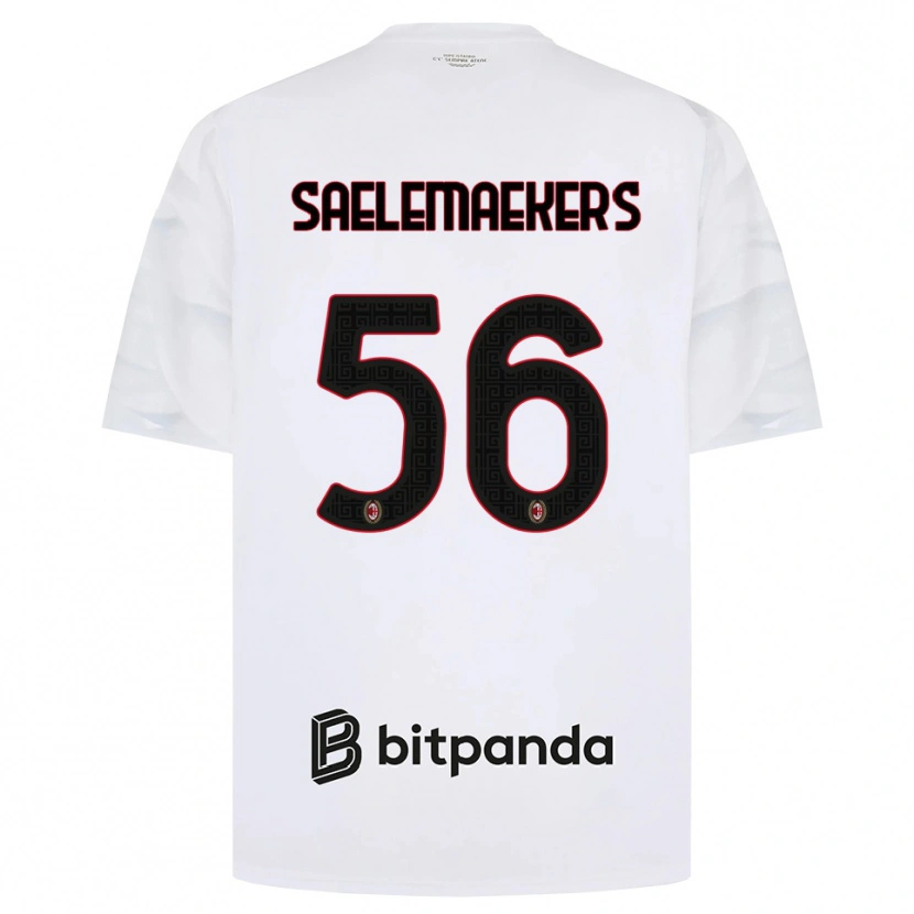 Danxen Barn Alexis Saelemaekers #56 Hvit Rød Svart Bortetrøye Drakt Trøye 2026/27 Skjorter T-Skjorte