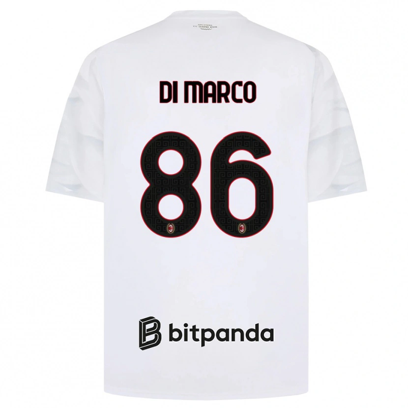 Danxen Barn Luca Di Marco #86 Hvit Rød Svart Bortetrøye Drakt Trøye 2026/27 Skjorter T-Skjorte