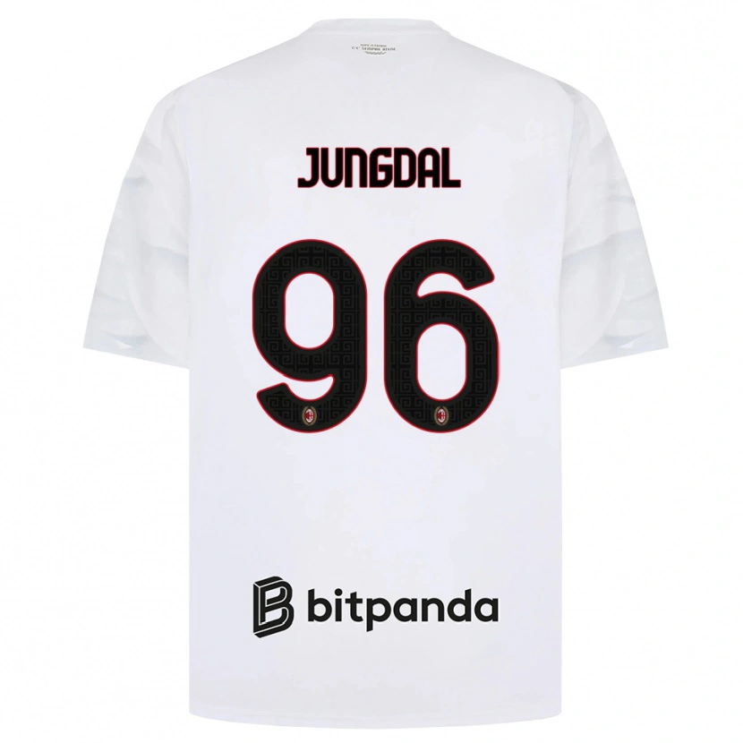 Danxen Barn Andreas Jungdal #96 Hvit Rød Svart Bortetrøye Drakt Trøye 2026/27 Skjorter T-Skjorte