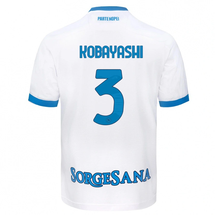 Danxen Barn Miharu Kobayashi #3 Hvit Himmelblå Bortetrøye Drakt Trøye 2026/27 Skjorter T-Skjorte