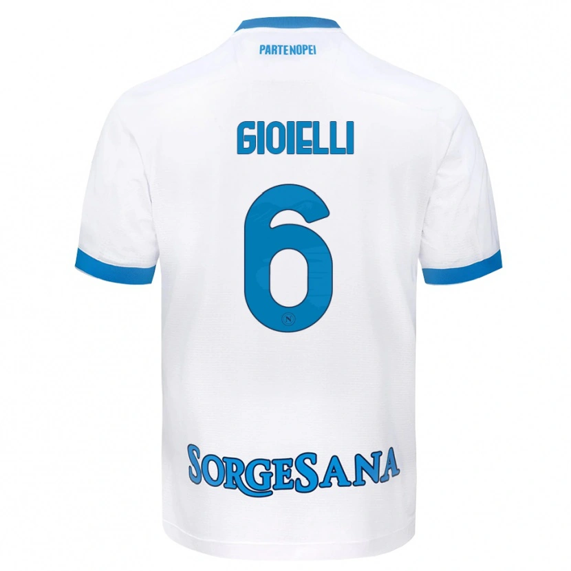Danxen Barn Francesco Pio Gioielli #6 Hvit Himmelblå Bortetrøye Drakt Trøye 2026/27 Skjorter T-Skjorte