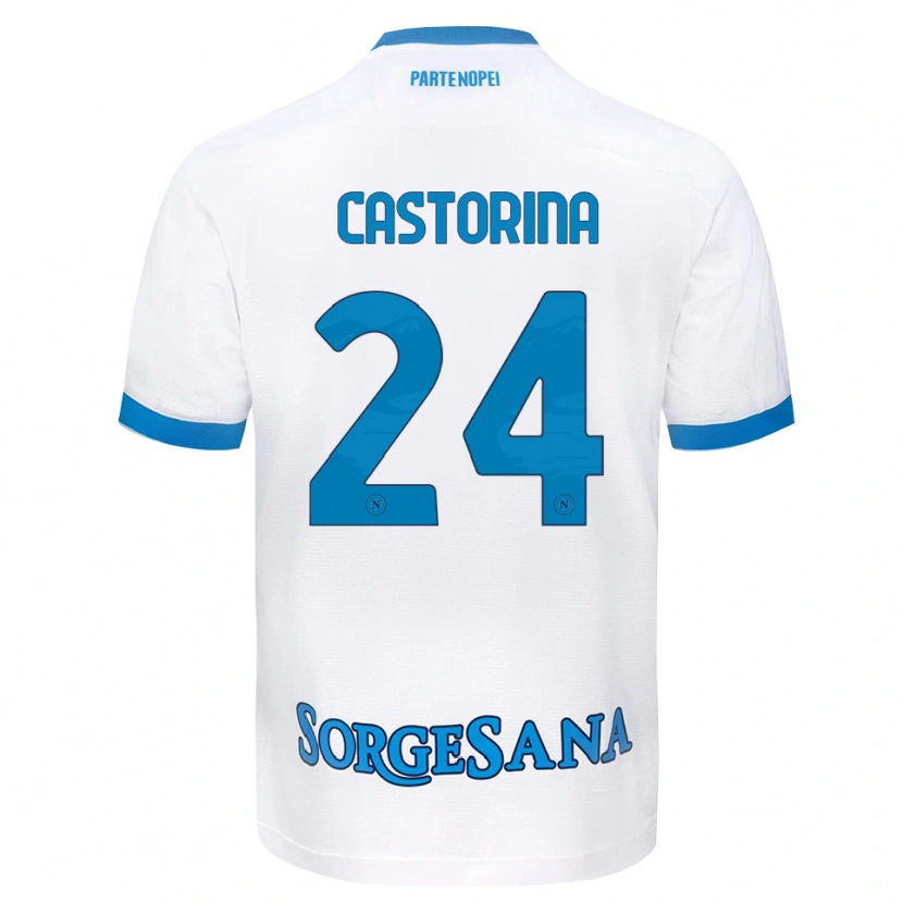 Danxen Barn Alessandro Castorina #24 Hvit Himmelblå Bortetrøye Drakt Trøye 2026/27 Skjorter T-Skjorte