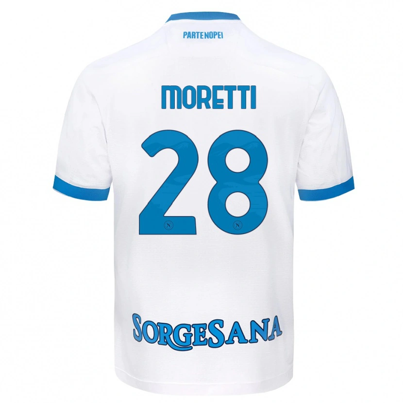 Danxen Barn Ginevra Moretti #28 Hvit Himmelblå Bortetrøye Drakt Trøye 2026/27 Skjorter T-Skjorte