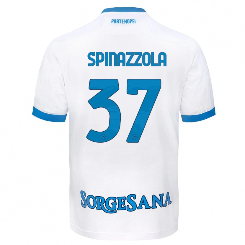 Danxen Barn Leonardo Spinazzola #37 Hvit Himmelblå Bortetrøye Drakt Trøye 2026/27 Skjorter T-Skjorte
