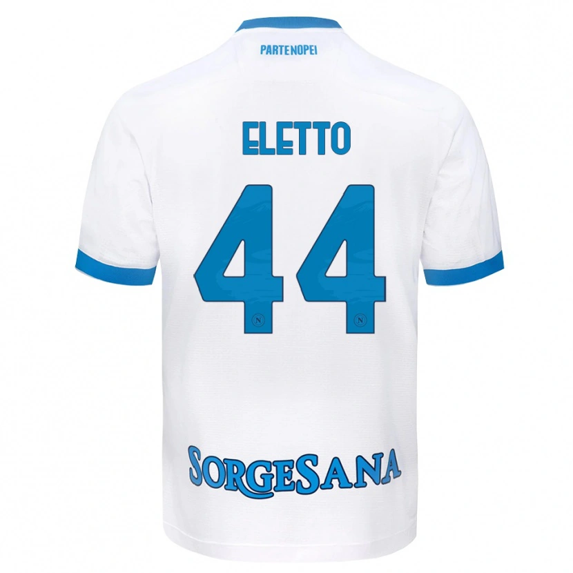 Danxen Barn Francesco Eletto #44 Hvit Himmelblå Bortetrøye Drakt Trøye 2026/27 Skjorter T-Skjorte