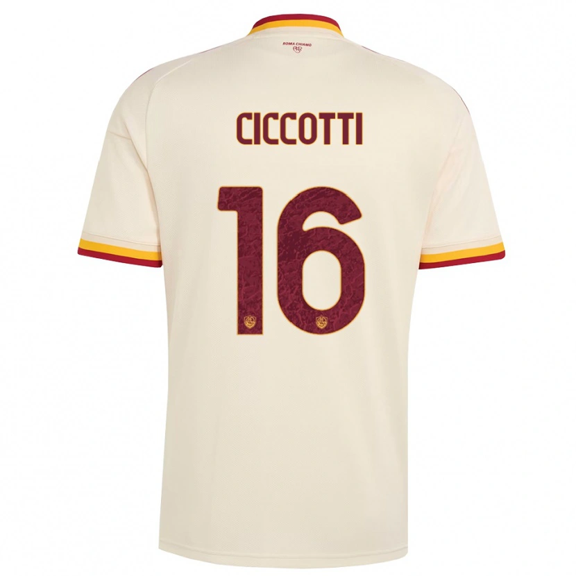Danxen Barn Claudia Ciccotti #16 Champagne Rød Gul Bortetrøye Drakt Trøye 2026/27 Skjorter T-Skjorte