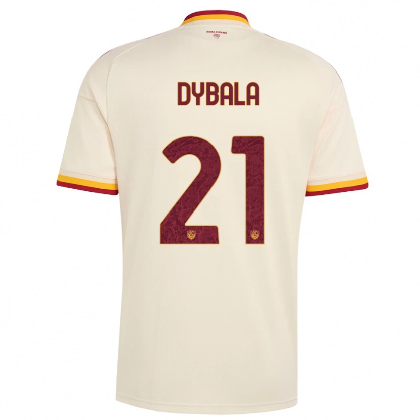 Danxen Barn Paulo Dybala #21 Champagne Rød Gul Bortetrøye Drakt Trøye 2026/27 Skjorter T-Skjorte