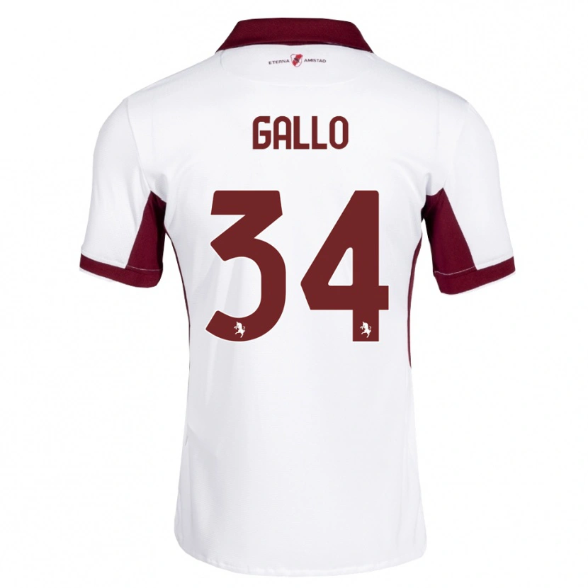 Danxen Barn Tommaso Gallo #34 Burgunder Hvit Rød Bortetrøye Drakt Trøye 2026/27 Skjorter T-Skjorte