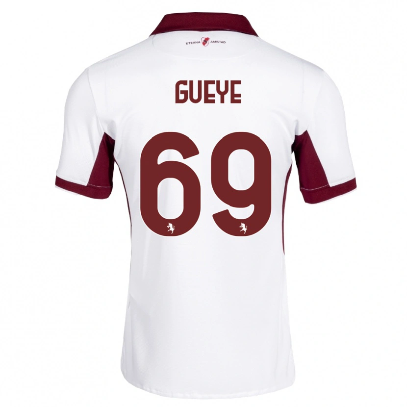 Danxen Barn Ousmane Gueye #69 Burgunder Hvit Rød Bortetrøye Drakt Trøye 2026/27 Skjorter T-Skjorte
