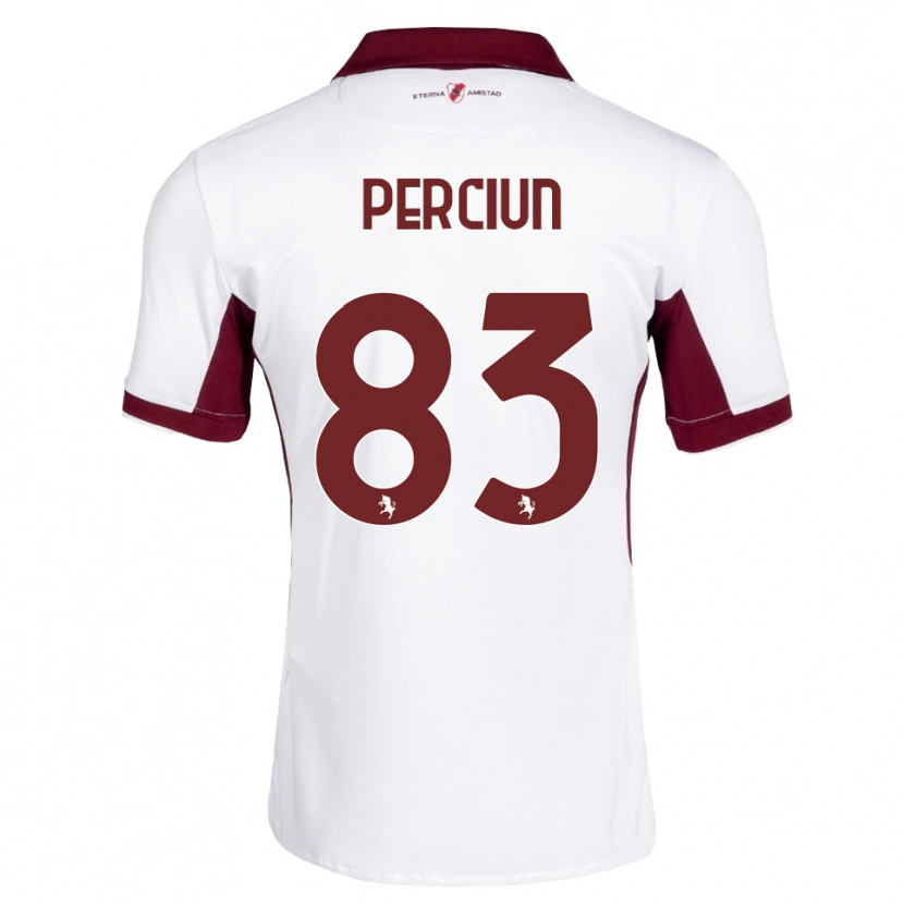 Danxen Barn Sergiu Perciun #83 Burgunder Hvit Rød Bortetrøye Drakt Trøye 2026/27 Skjorter T-Skjorte