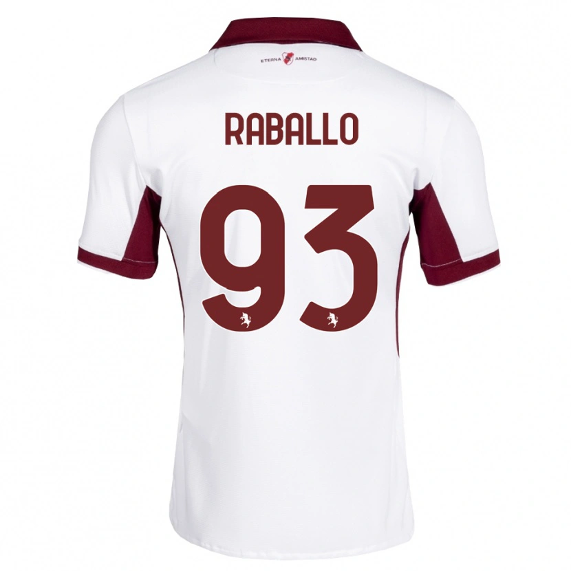 Danxen Barn Alessio Raballo #93 Burgunder Hvit Rød Bortetrøye Drakt Trøye 2026/27 Skjorter T-Skjorte
