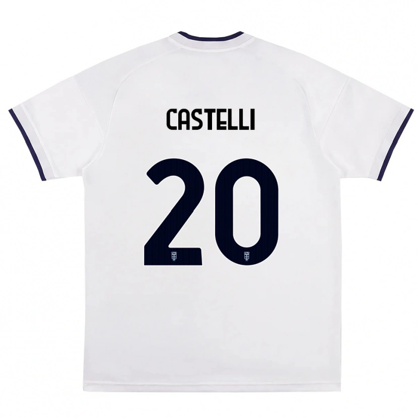 Danxen Barn Matteo Castelli #20 Hvit Rød Kongeblå Bortetrøye Drakt Trøye 2026/27 Skjorter T-Skjorte