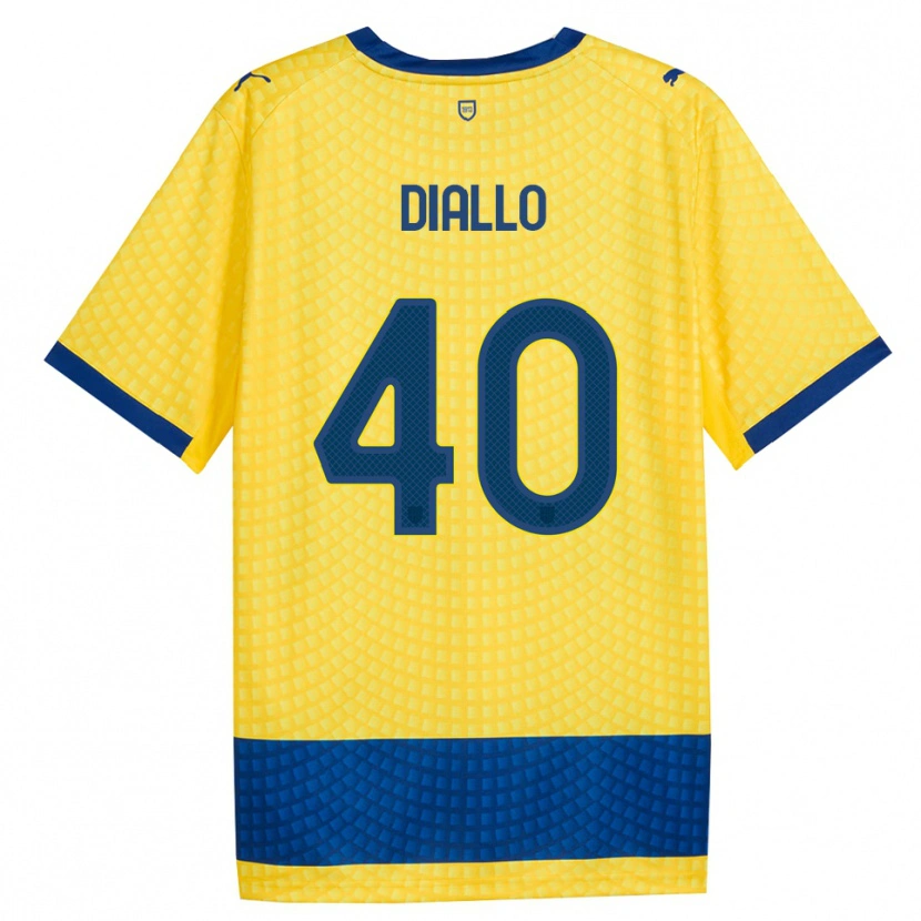 Danxen Barn Djibril Diallo #40 Gul Blå Svart Bortetrøye Drakt Trøye 2026/27 Skjorter T-Skjorte