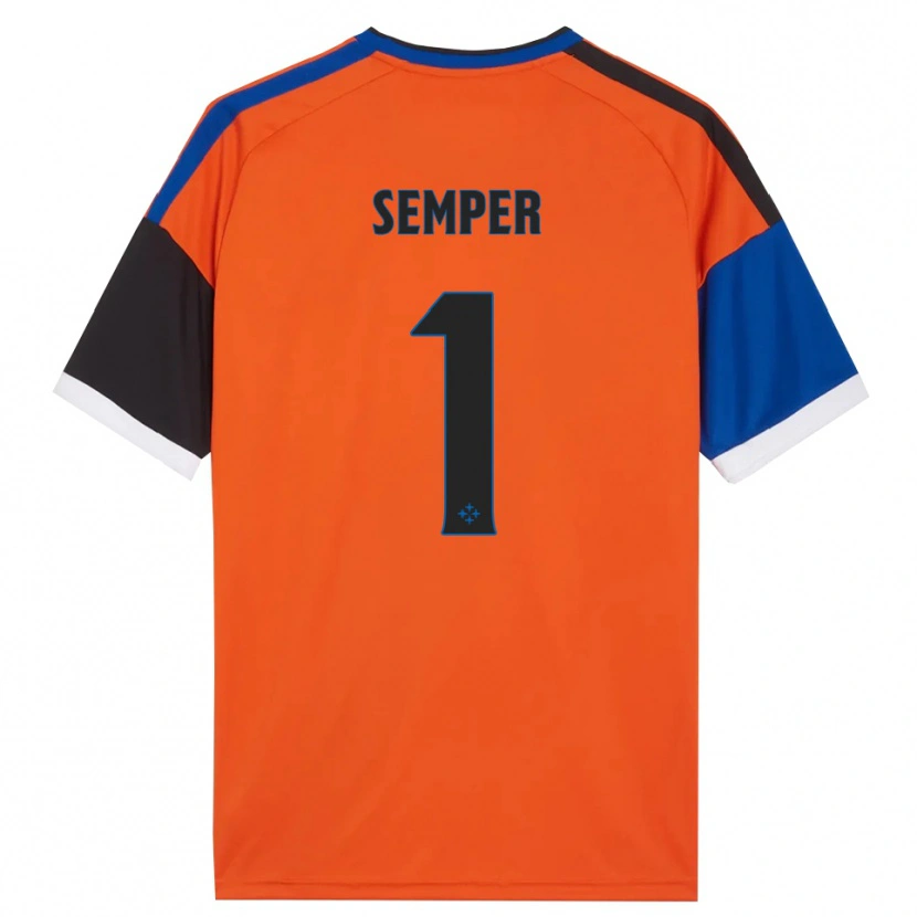 Danxen Barn Adrian Semper #1 Oransje Blå Svart Hvit Bortetrøye Drakt Trøye 2026/27 Skjorter T-Skjorte