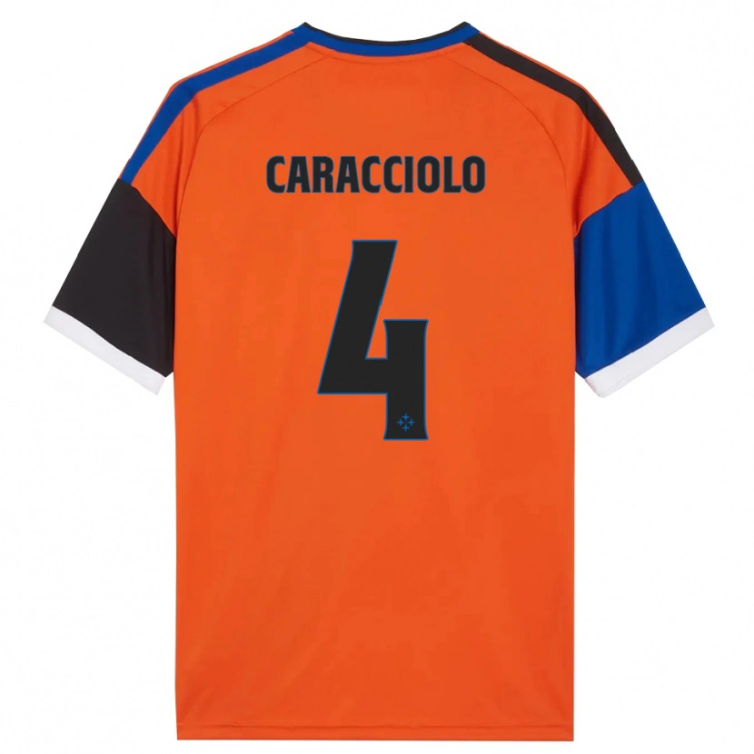 Danxen Barn Antonio Caracciolo #4 Oransje Blå Svart Hvit Bortetrøye Drakt Trøye 2026/27 Skjorter T-Skjorte